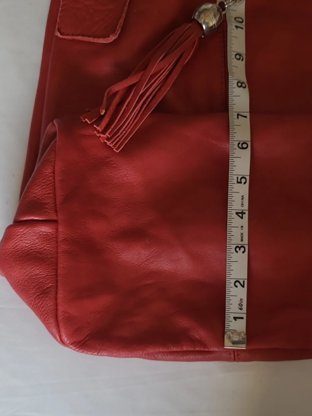 Nardelli Red Leather Tassel Hobo Shoulder Slough Bag. Medium. Boho Indie Sleaze.